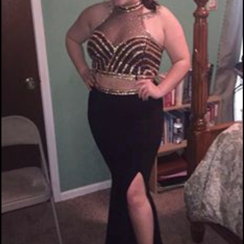 Two piece prom dress